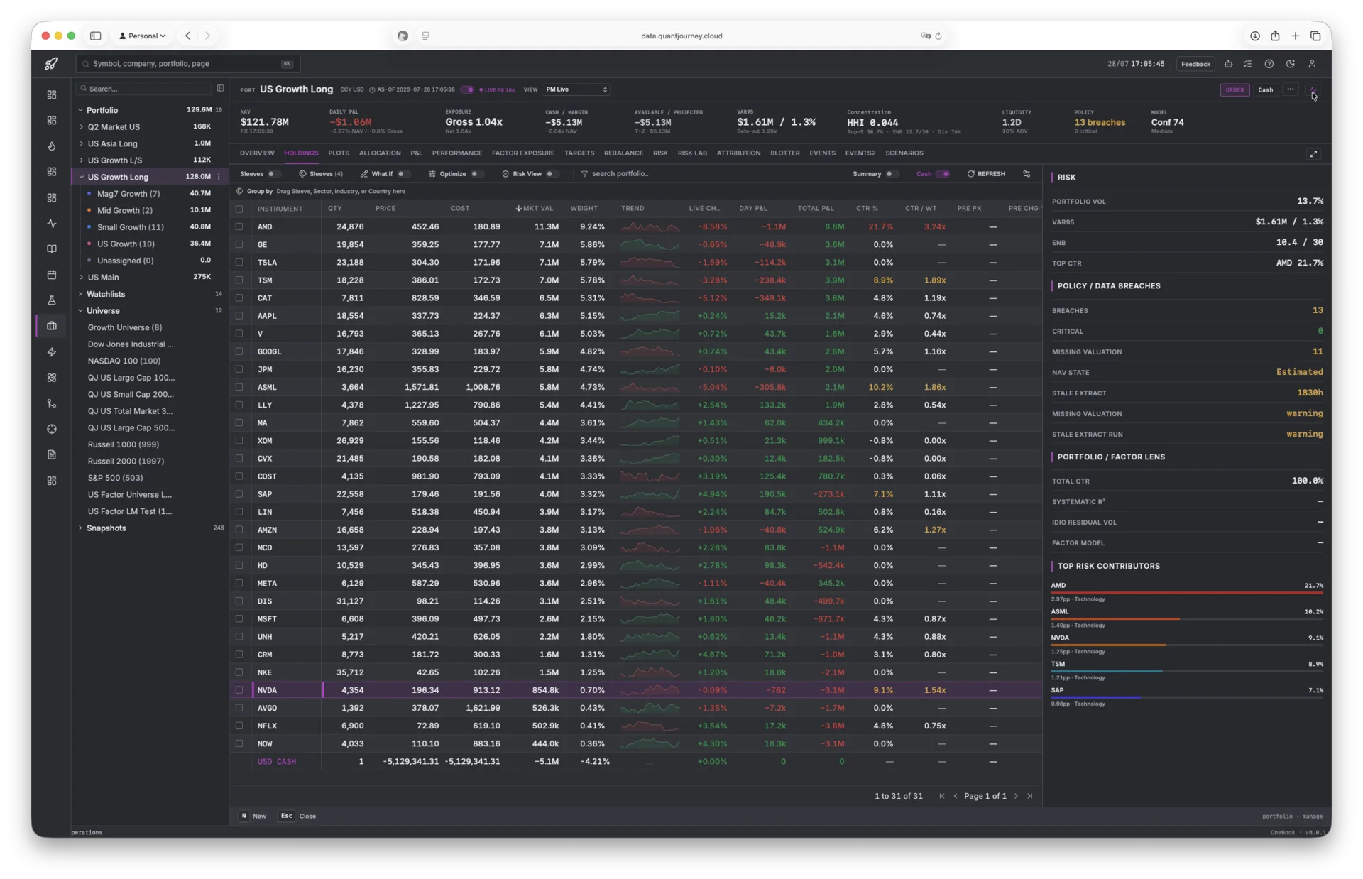 OneBook portfolio state workspace